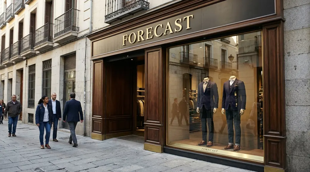 Imagen corporativa y análisis financiero de Franquicia Forecast: Inversión, Moda Masculina Elegante [2026]