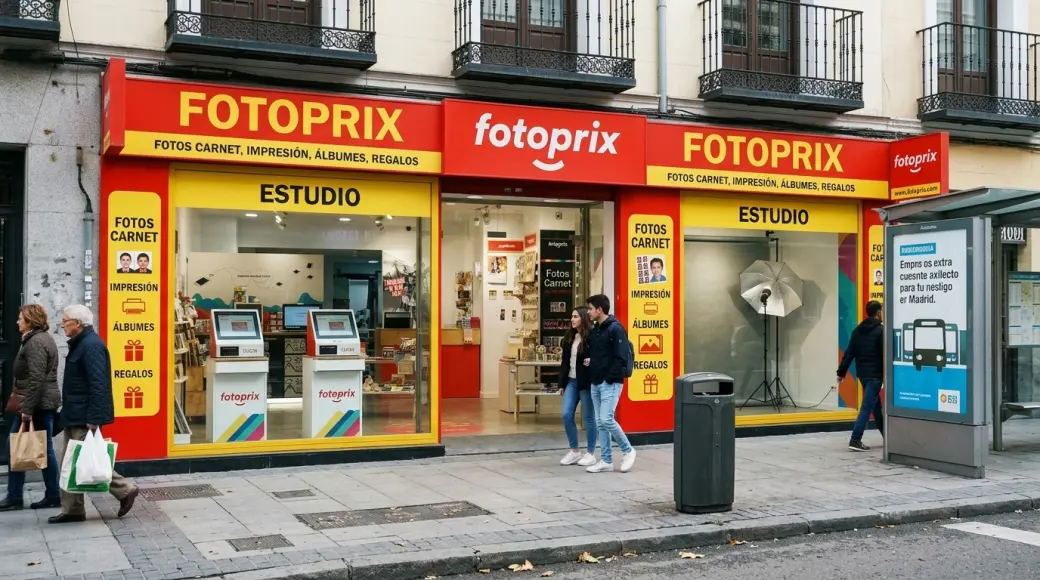 Imagen corporativa y análisis financiero de Franquicia Fotoprix: Inversión, Tienda de Fotografía, Imprenta y Regalo Personalizado [2026]