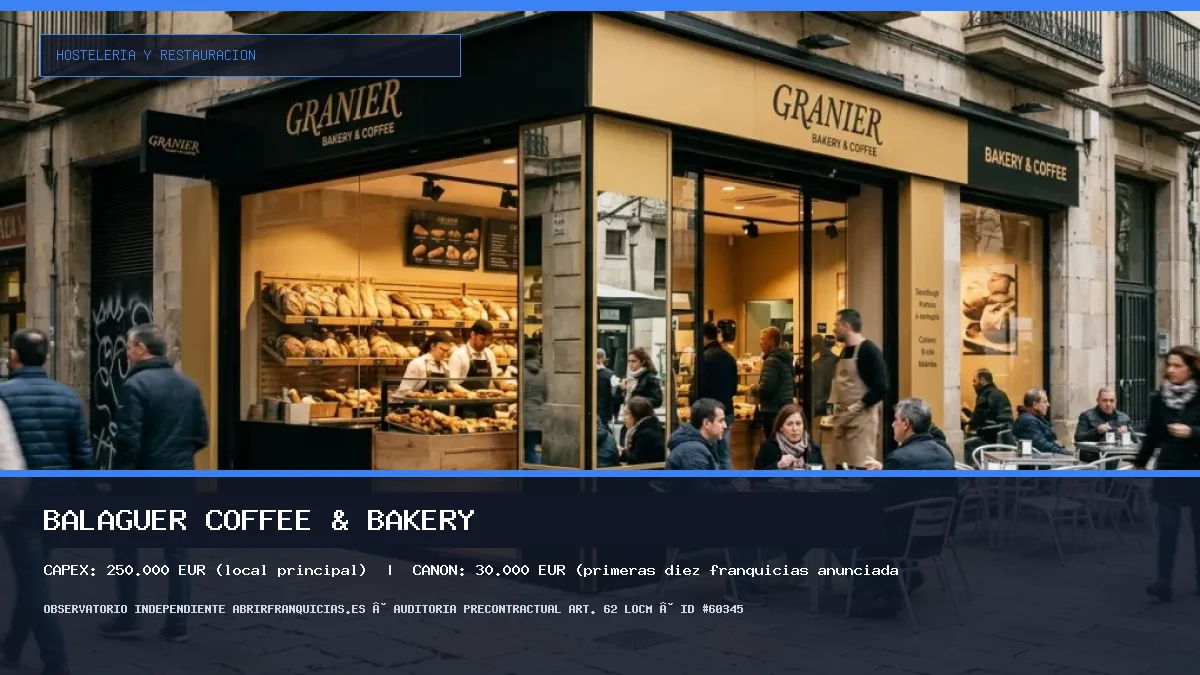 Franquicia Balaguer Coffee & Bakery: Inversión, Canon, Requisitos y Rentabilidad [2026] (Balaguer Coffee & Bakery - 250.000 € (local principal))