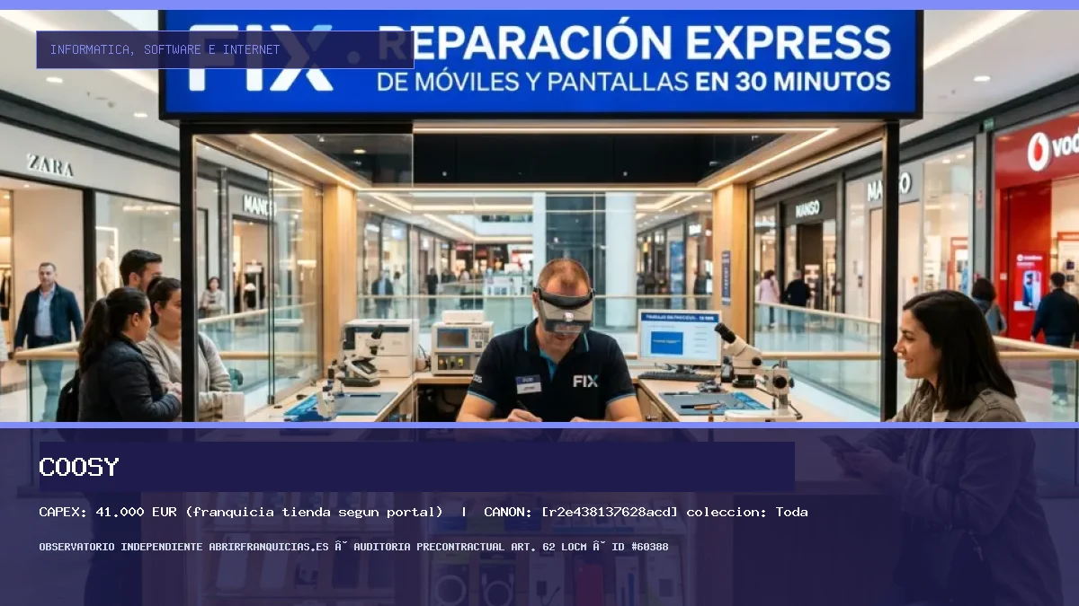 Franquicia COOSY: Inversión, Canon, Requisitos y Rentabilidad [2026]