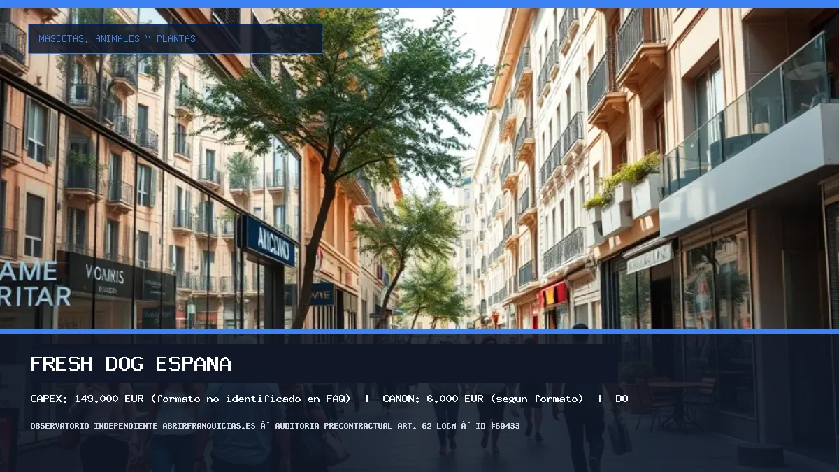 Franquicia FRESH DOG ESPAÑA: Inversión, Canon, Requisitos y Rentabilidad [2026] (FRESH DOG ESPAÑA - 149.000 € (formato no identificado en FAQ))