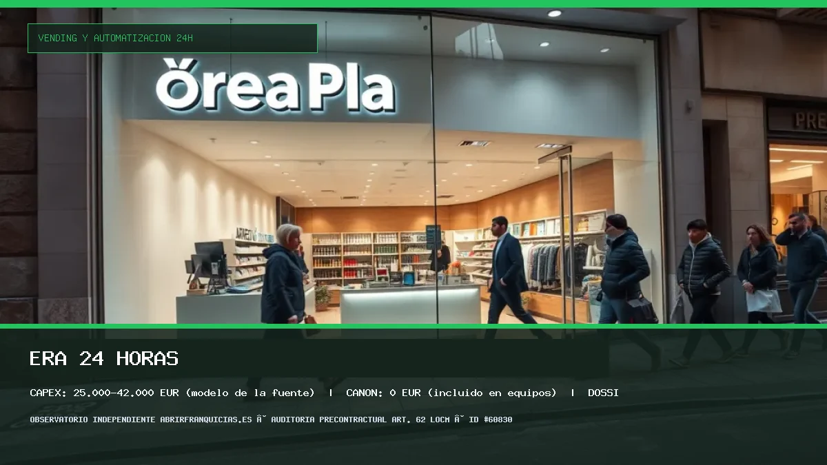Franquicia Era 24 Horas: Inversión, Condiciones, Requisitos y Análisis [2026] (Era 24 Horas - 25.000–42.000 € (modelo de la fuente))