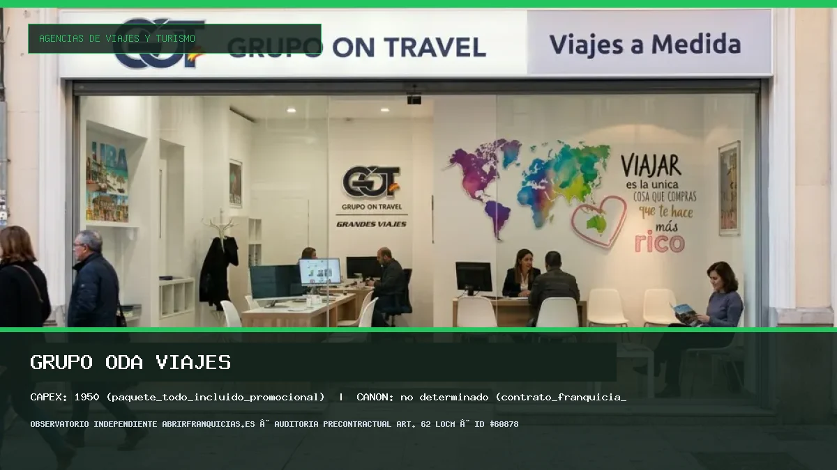 Franquicia Grupo ODA Viajes: Inversión, Condiciones, Requisitos y Análisis [2026]