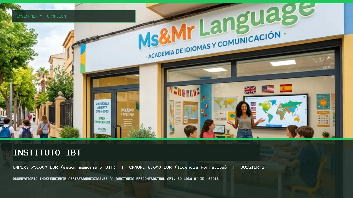 Franquicia Instituto IBT: Inversión, Condiciones, Requisitos y Análisis [2026]