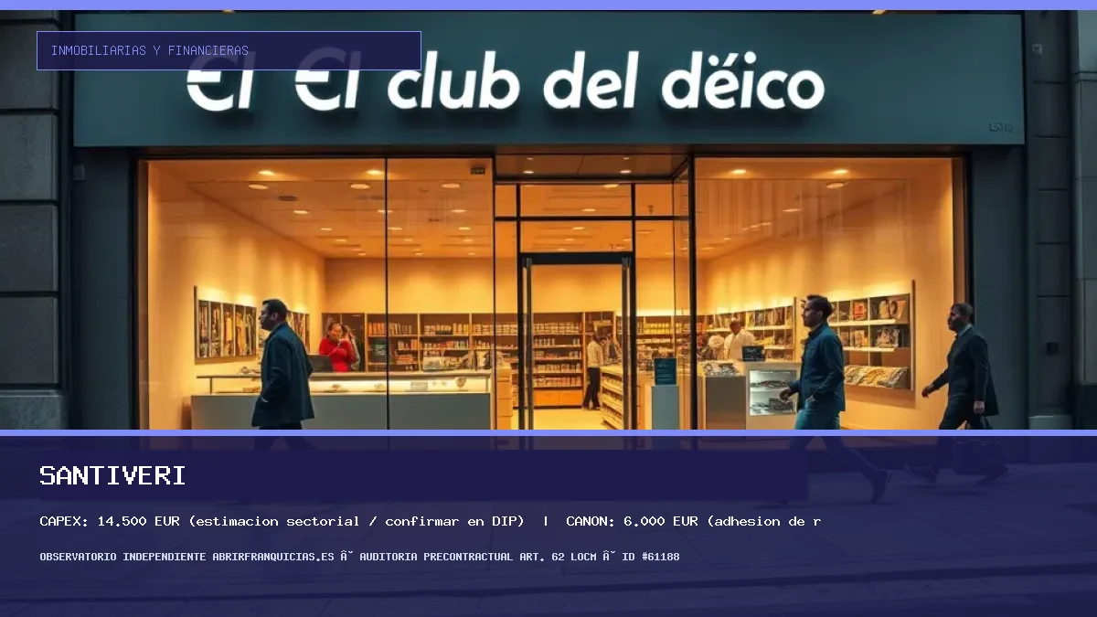 Franquicia Santiveri: Inversión, Condiciones, Requisitos y Análisis [2026] (Santiveri - 14.500 € (estimación sectorial / confirmar en DIP))