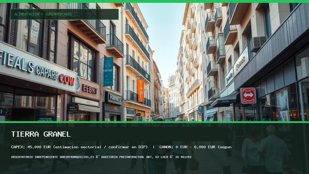Franquicia TIERRA GRANEL: Inversión, Condiciones, Requisitos y Análisis [2026] (TIERRA GRANEL - 45.000 € (estimación sectorial / confirmar en DIP))