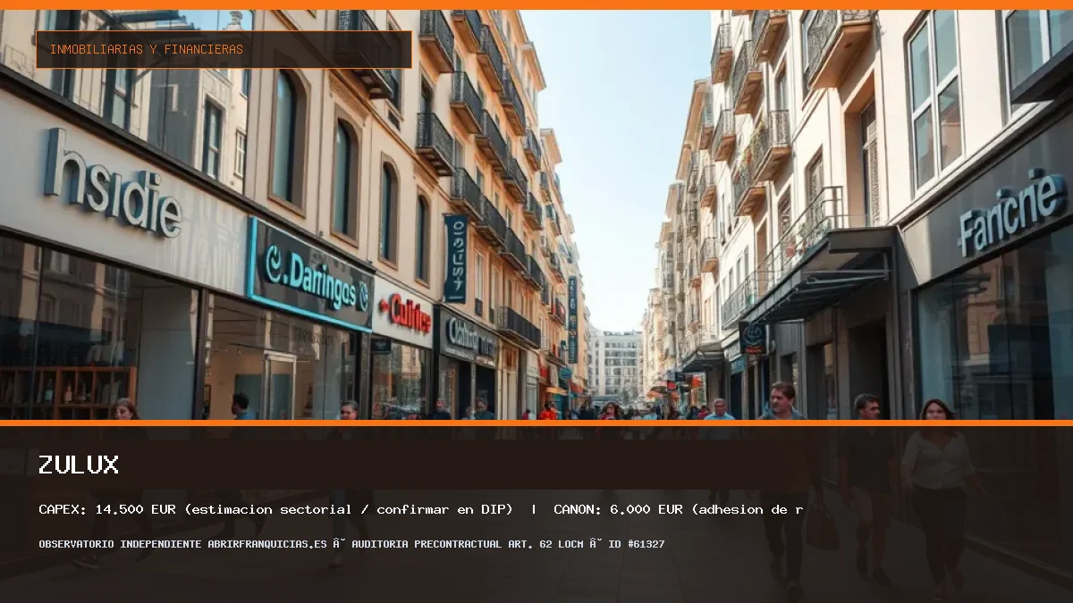 Franquicia ZULUX: Inversión, Condiciones, Requisitos y Análisis [2026] (ZULUX - 14.500 € (estimación sectorial / confirmar en DIP))