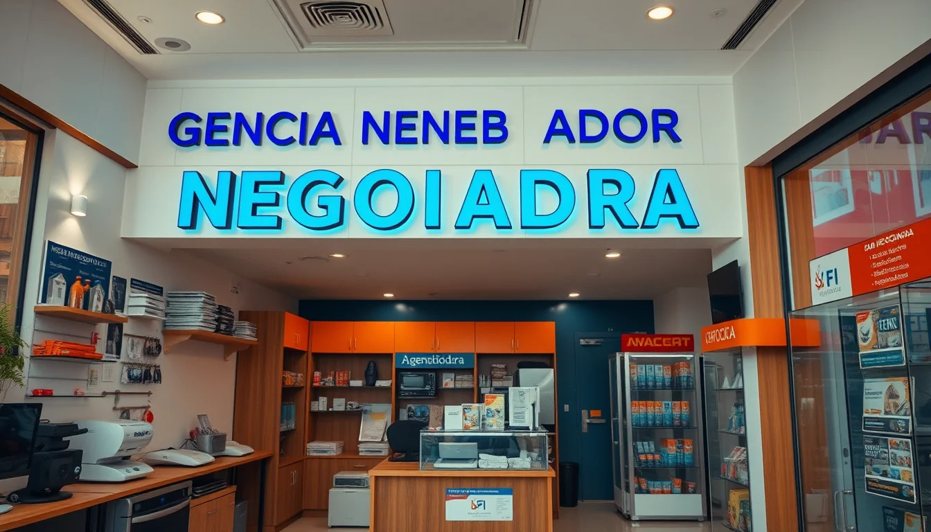Interior de despacho de Agencia Negociadora analizando reunificación hipotecaria y contratos de alquiler