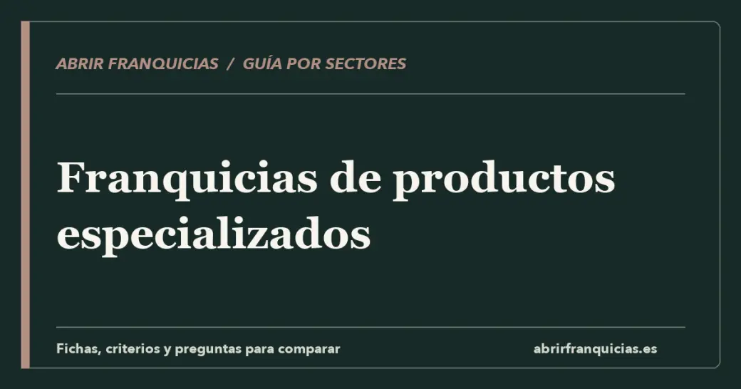 Portada editorial de la sección Franquicias Productos especializados en Abrir Franquicias [2026]