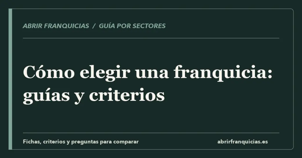 Portada editorial de la sección Franquicias recomendadas en Abrir Franquicias [2026]